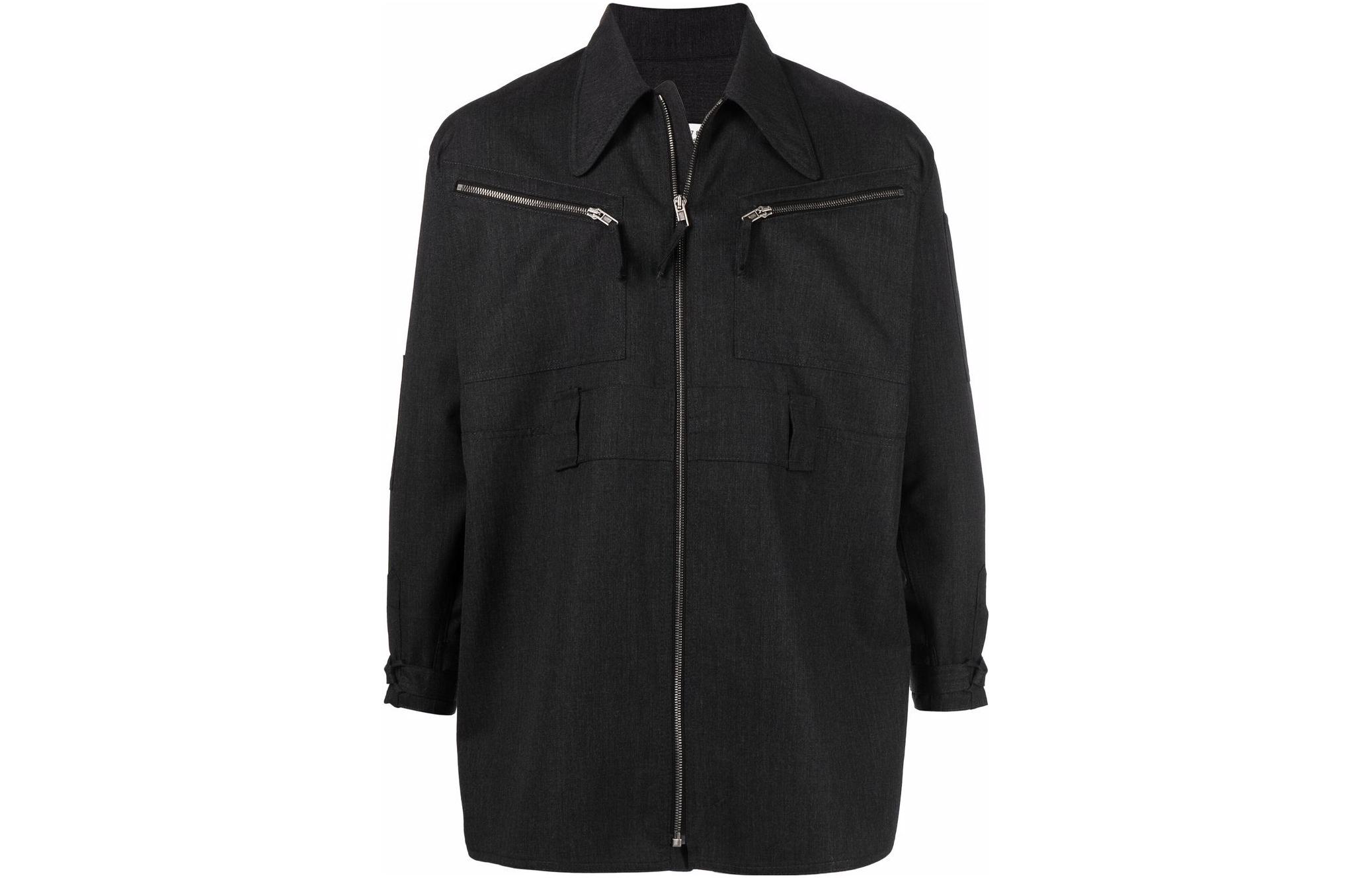 Maison Margiela SS22 Stitched Patch Solid Hoodie Blue S50GU0171S25520493