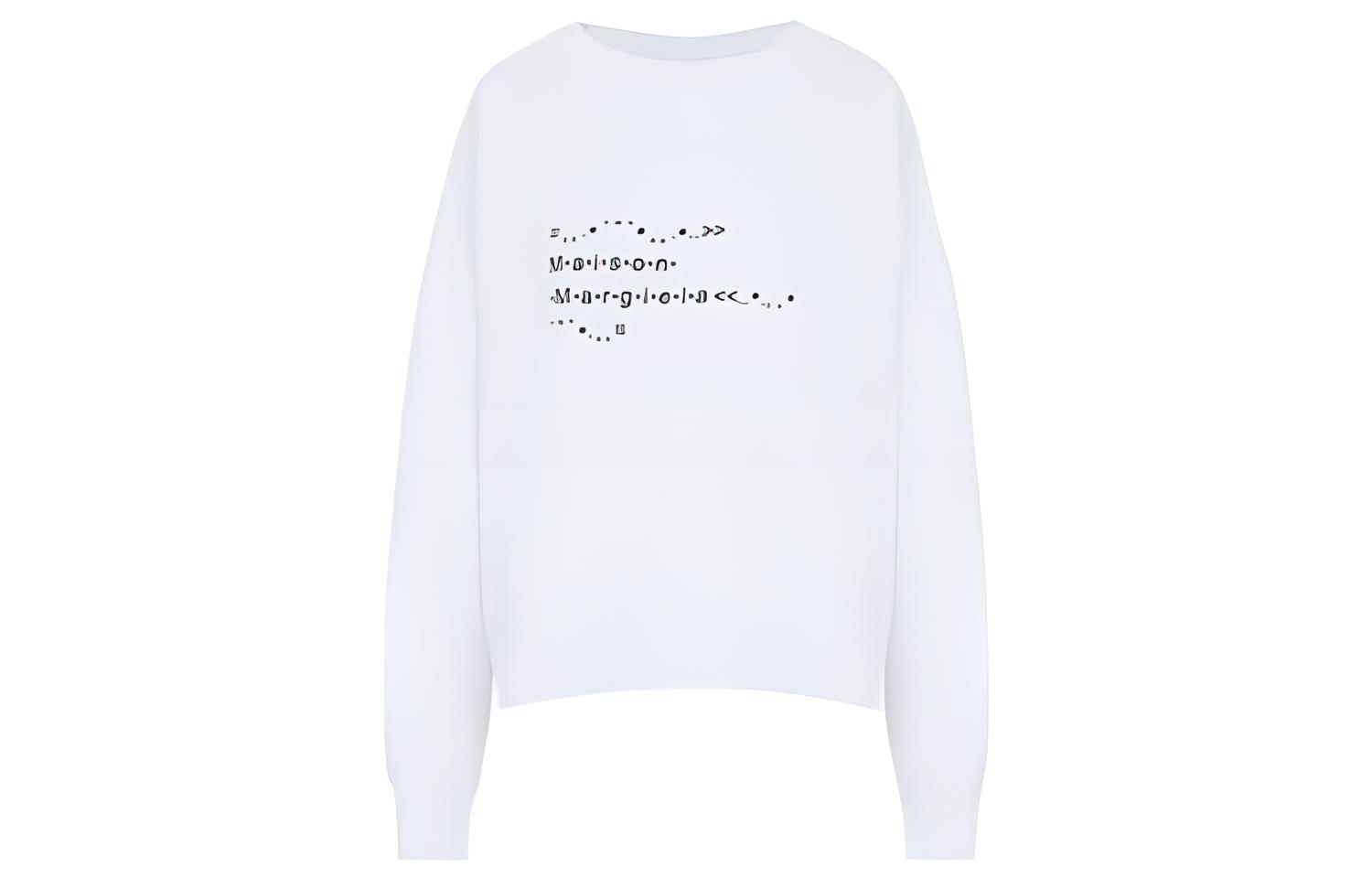 Maison Margiela SS22 White Sweatshirt with Embroidered Cartoon Bird Design S30GL0039S23863101