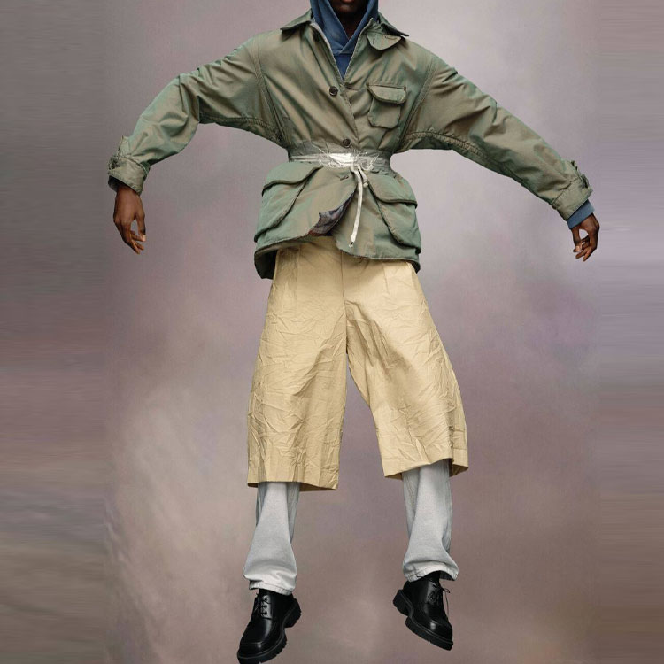 Lookbook Maison Margiela SS23  Army Green Padded Jacket with Pocket and Collar. S50AM0591S60436702