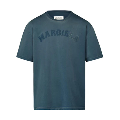 Maison Margiela SS23 Blue T-Shirt with Logo Letter Print. S50GC0685S23883-469