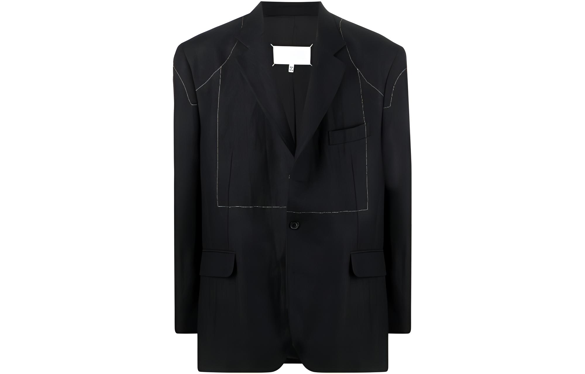 Maison Margiela SS23 Black Unisex Oversized Hoodie with Zipper and Dropped Sleeves S52GU0178S25454-900