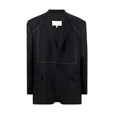 Maison Margiela SS23 Black Unisex Oversized Hoodie with Zipper and Dropped Sleeves S52GU0178S25454-900