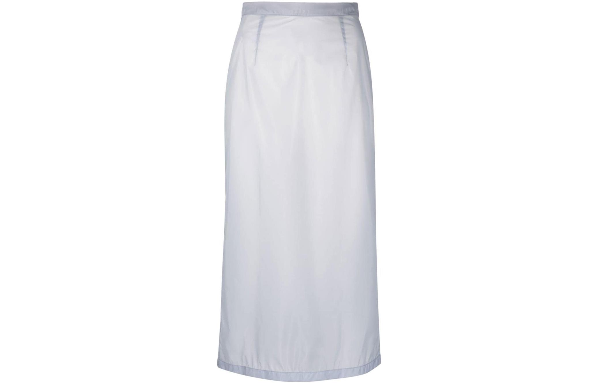 Order Maison Margiela Rok Midi Chiffon Pinggang Tinggi Abu-abu SS23 S51ME0002S54847-464