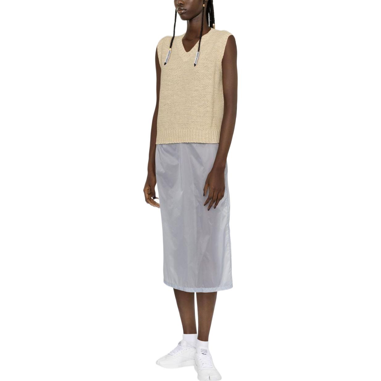 Purchase Maison Margiela Rok Midi Chiffon Pinggang Tinggi Abu-abu SS23 S51ME0002S54847-464