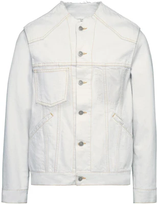 Maison Margiela SS23 Ice Blue Denim Collarless Jacket S50AM0587S30857 Buy Maison Margiela SS23 Ice Blue Denim Collarless Jacket S50AM0587S30857