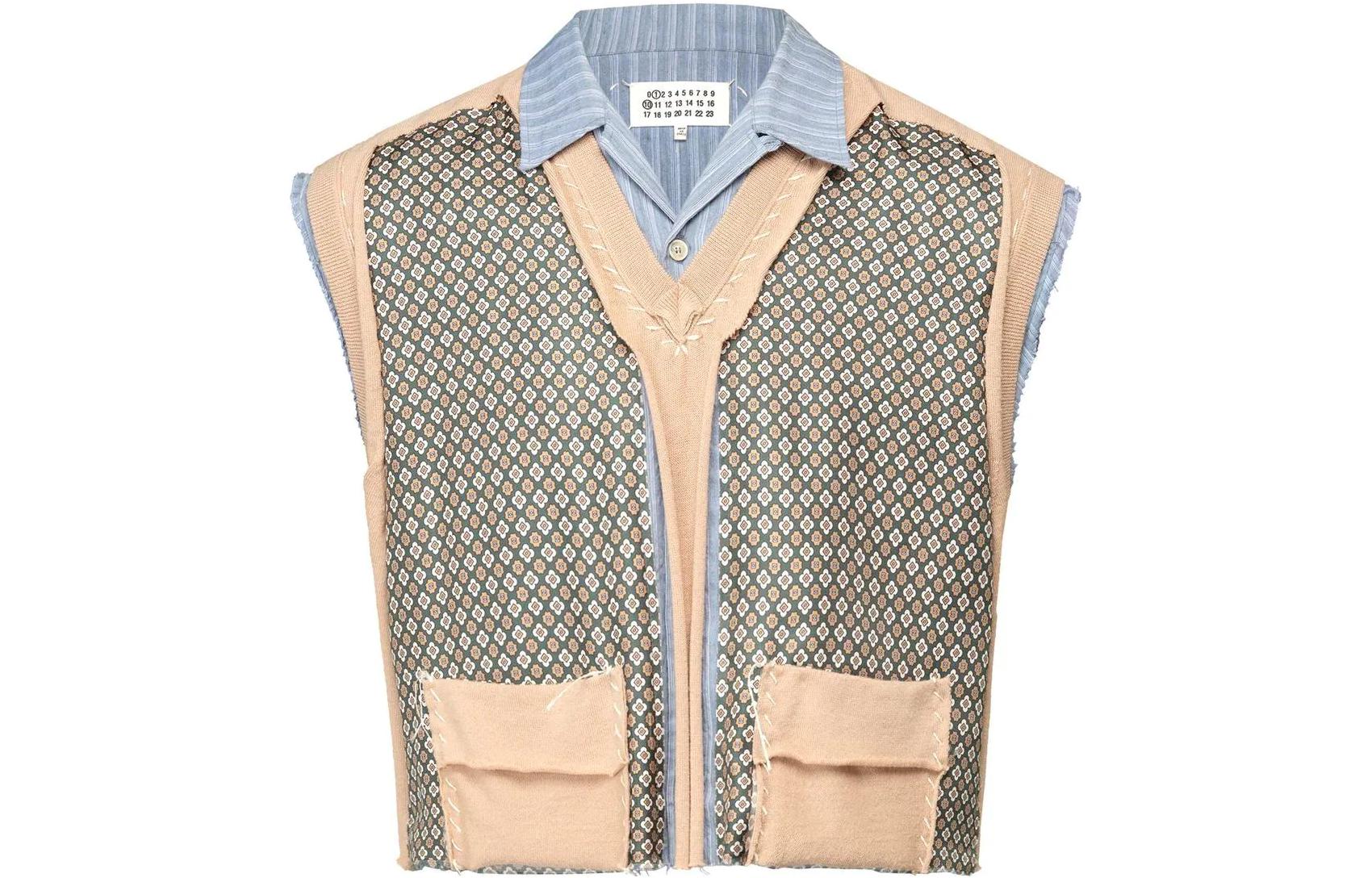 Maison Margiela SS23 Layered Graphic Sleeveless Vest Khaki - S50DR0002S76693-466