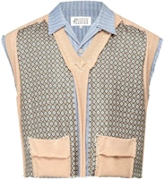Maison Margiela SS23 Layered Graphic Sleeveless Vest Khaki - S50DR0002S76693-466 Maison Margiela SS23 Layered Graphic Sleeveless Vest Khaki - S50DR0002S76693-466