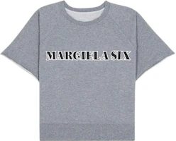 Maison Margiela SS23 Letter Logo Patch Short Sleeve Sweatshirt Unisex Grey S52GU0187S25575 Maison Margiela SS23 Letter Logo Patch Short Sleeve Sweatshirt Unisex Grey S52GU0187S25575