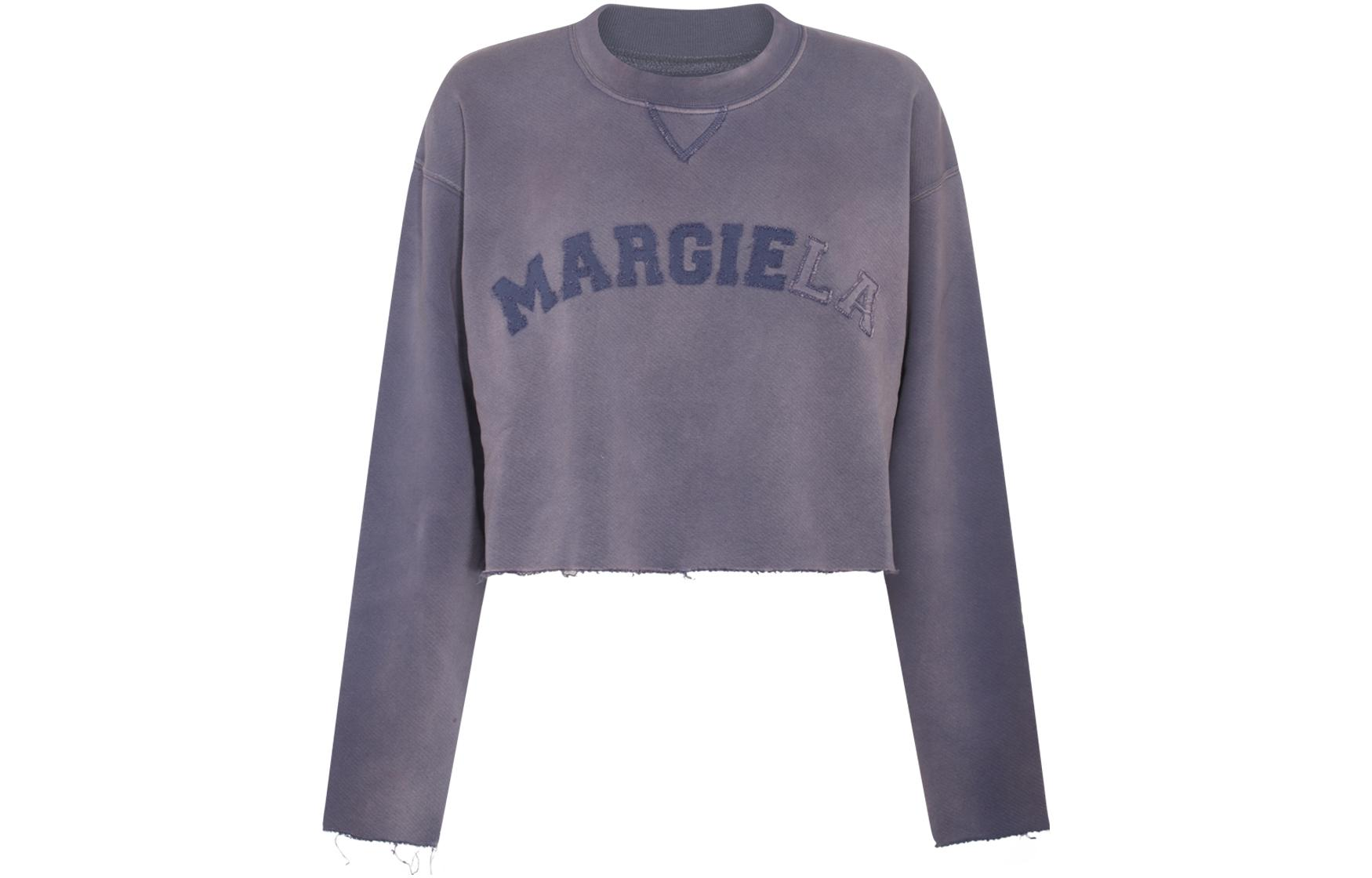 Maison Margiela SS23 Letter Print Crewneck Sweatshirt Unisex Lilac. S51GU0125S25580-225