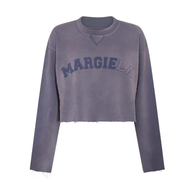 Maison Margiela SS23 Letter Print Crewneck Sweatshirt Unisex Lilac. S51GU0125S25580-225