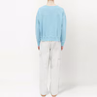 Shop Maison Margiela SS23 Oversized Pullover Sweatshirt Blue S50GU0207S25570-489