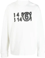 Maison Margiela SS23 Slim Fit Number Print Crewneck Sweatshirt White Men S52GU0195S25537-101 Maison Margiela SS23 Slim Fit Number Print Crewneck Sweatshirt White Men S52GU0195S25537-101