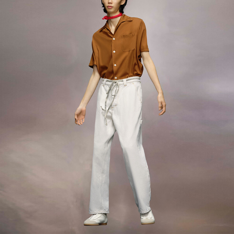 Lookbook メゾンマルジェラ SS23 ユニセックス ホワイト ストレートデニムジーンズ S50LA0217S30857-961