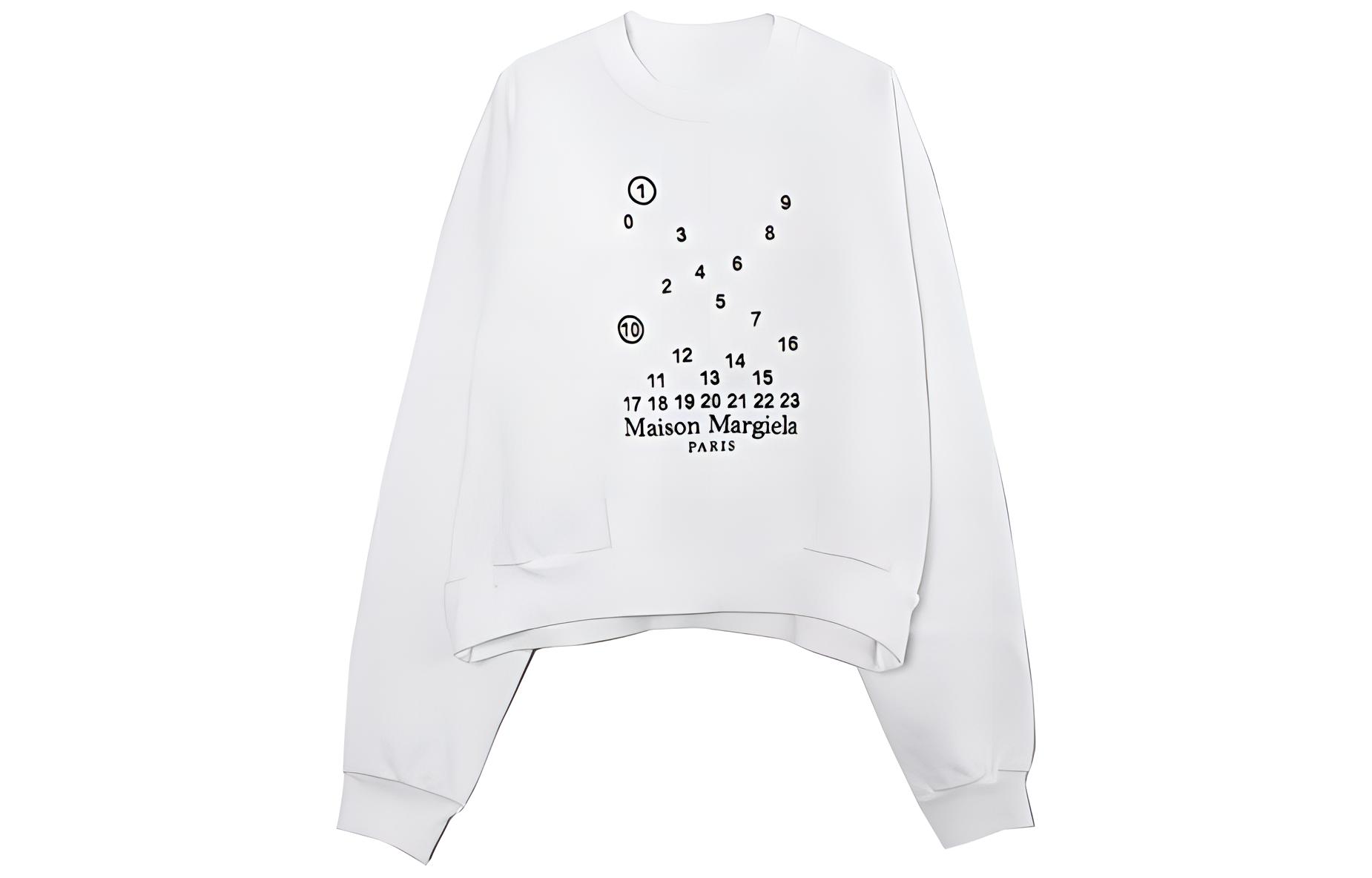 Maison Margiela SS23 White Solid Color Long-Sleeve Hoodie S50GU0205S25520729