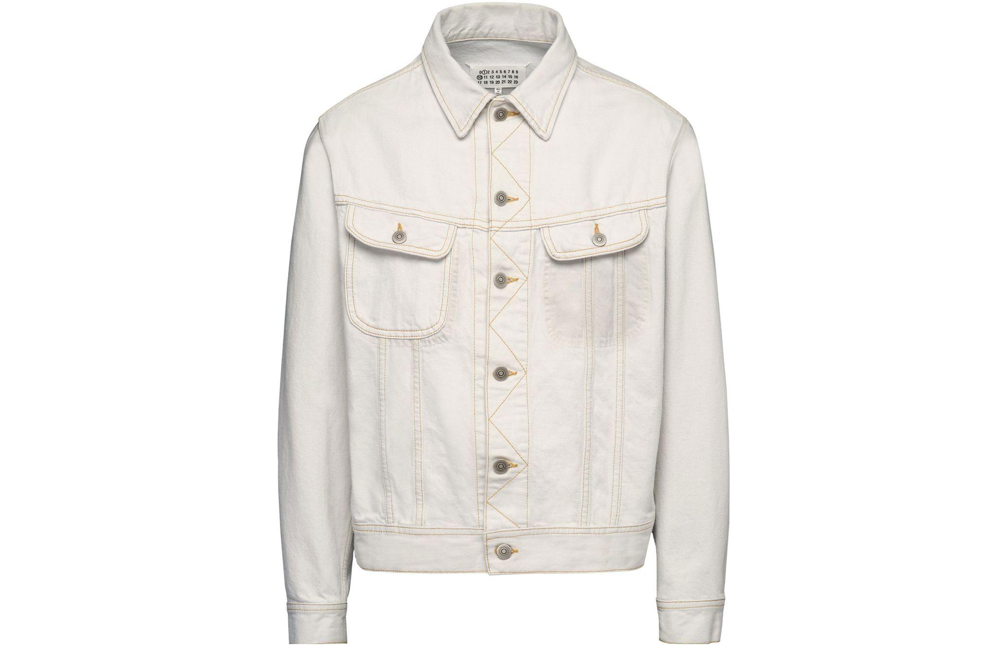 Order Maison Margiela 男士SS23黄色缝线工装白色牛仔夹克 S50AM0596S30857-961