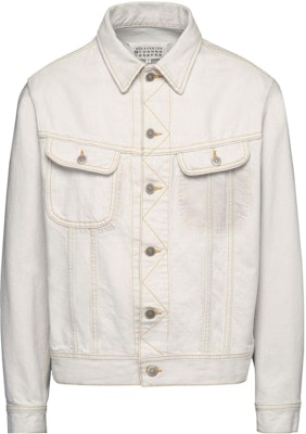 Maison Margiela 男士SS23黄色缝线工装白色牛仔夹克 S50AM0596S30857-961 Order Maison Margiela 男士SS23黄色缝线工装白色牛仔夹克 S50AM0596S30857-961