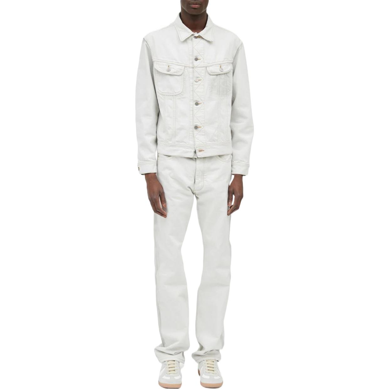 Lookbook Maison Margiela 男士SS23黄色缝线工装白色牛仔夹克 S50AM0596S30857-961