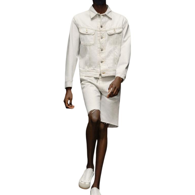 Details for Maison Margiela 男士SS23黄色缝线工装白色牛仔夹克 S50AM0596S30857-961