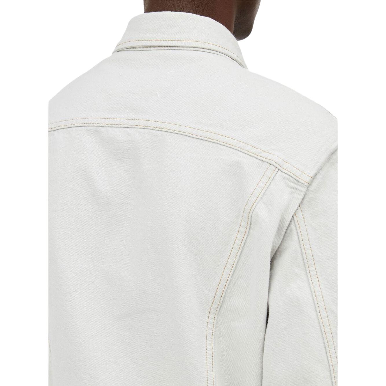 Sizing Maison Margiela 男士SS23黄色缝线工装白色牛仔夹克 S50AM0596S30857-961