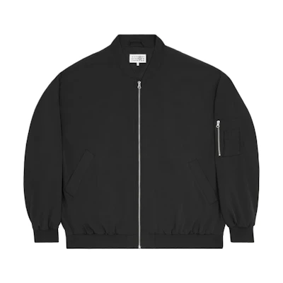 Maison Margiela SS24 Black Zip Pocket Crewneck Long Sleeve Jacket SH0AM0013S47294