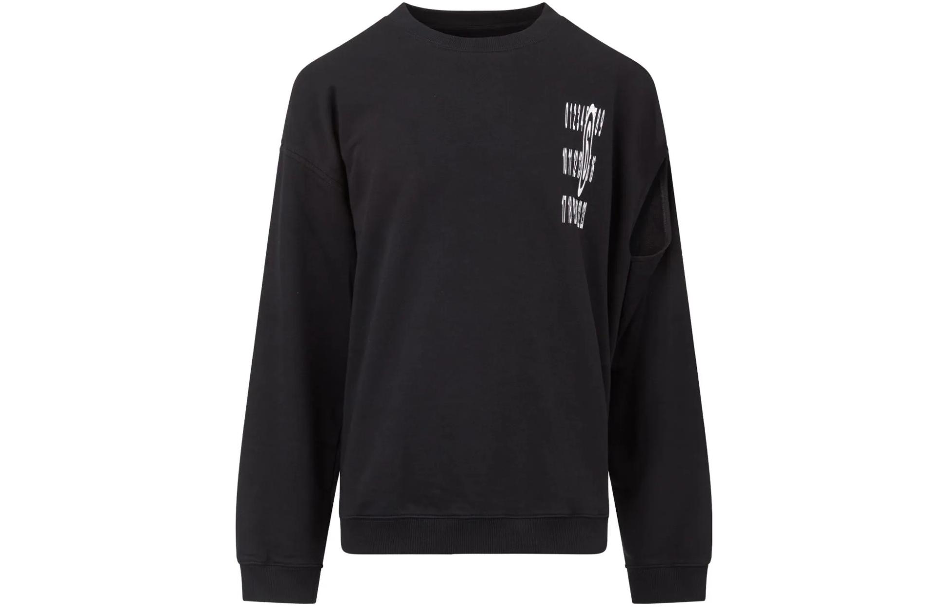 Maison Margiela SS24 Numeric Print Oversized Crewneck Sweatshirt Black SH2GU0011M25004900