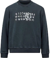 Maison Margiela SS24 Numeric Print Oversized Crewneck Sweatshirt Black SH2GU0011M25004900 Maison Margiela SS24 Numeric Print Oversized Crewneck Sweatshirt Black SH2GU0011M25004900