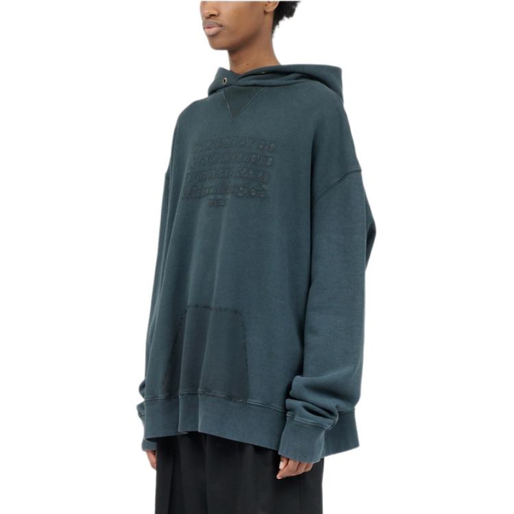 Shop Maison Margiela SS24 反轉Logo連帽衫 洗滌黑 S50GU0216S25570-860