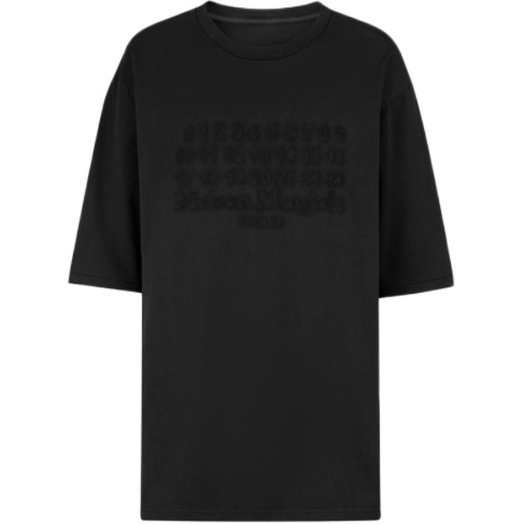 Maison Margiela SS24 Reverse Stitch Logo Washed Black Short Sleeve  Tee S50GC0699S23883-859