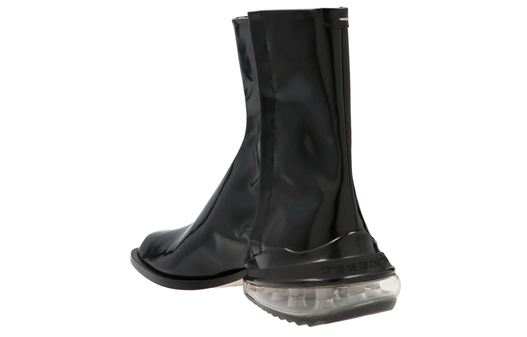 Shop 메종 마르지엘라 타비 '에어 쿠션 힐 부츠 블랙' S57WU0151P1993T8013