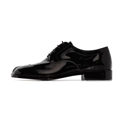 Maison Margiela Tabi 'Black Leather Lace-Up'