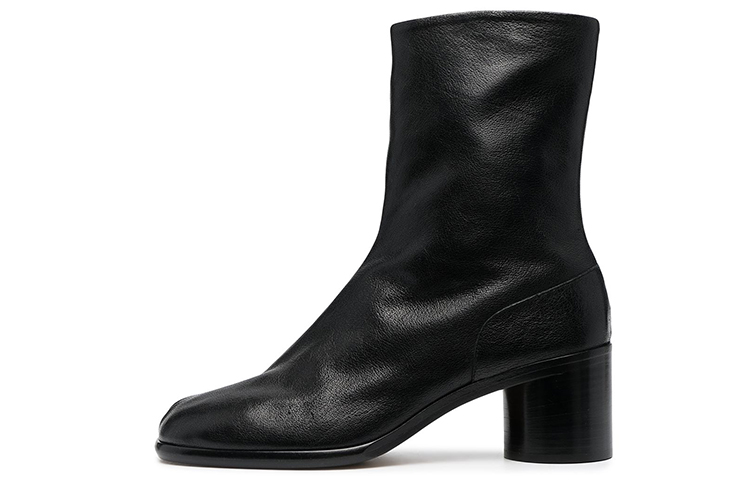 Buy メゾン マルジェラ タビ ローヒール アンクルブーツ (黒) S57WU0220P3962H8556