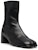 Maison Margiela Tabi 'But Ankle Kulit Bertumit Rendah Ringkas Hitam' S57WU0220P3962H8556