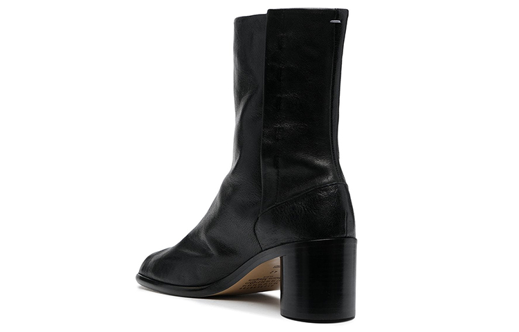 Lookbook Maison Margiela Tabi 'But Ankle Kulit Bertumit Rendah Ringkas Hitam' S57WU0220P3962H8556