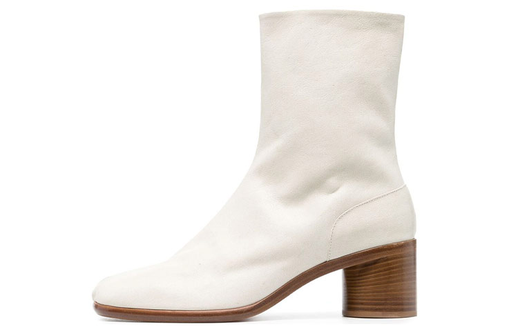 Maison Margiela Tabi 'White Leather Split-Toe Ankle Boot'