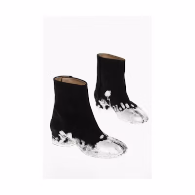 Maison Margiela Tabi Ankle Boots 'Black/White Laminated Detail'