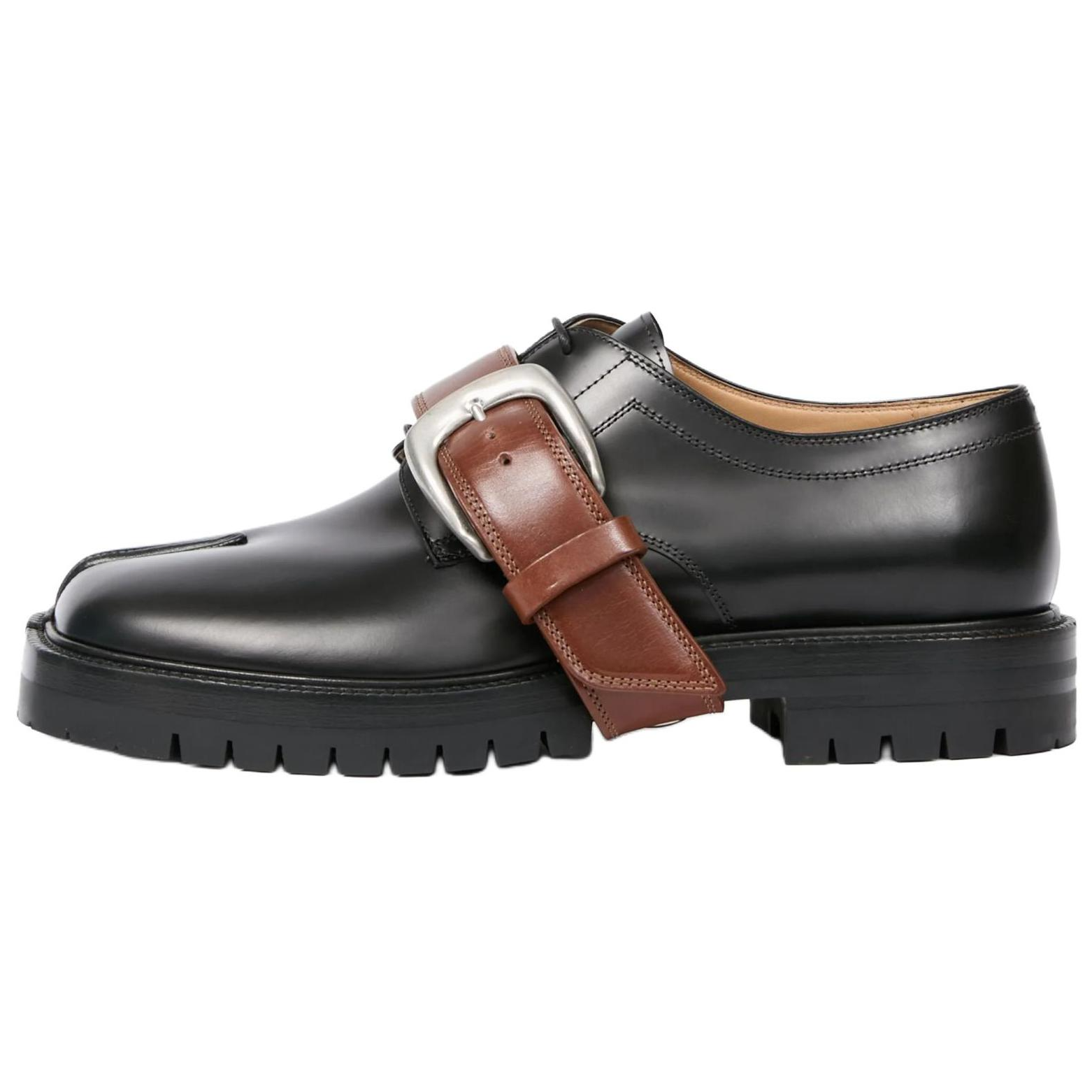 (Women) Maison Margiela Tabi Calfskin Round-Toe Lace-Up Casual Shoes Black S57WQ0198P7986H5041