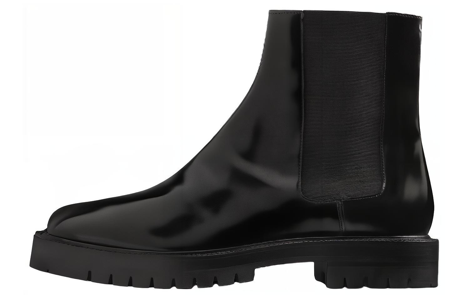 Maison Margiela Tabi Leather Chelsea Boots 4cm Black Classic. S57WU0275P3827H8396