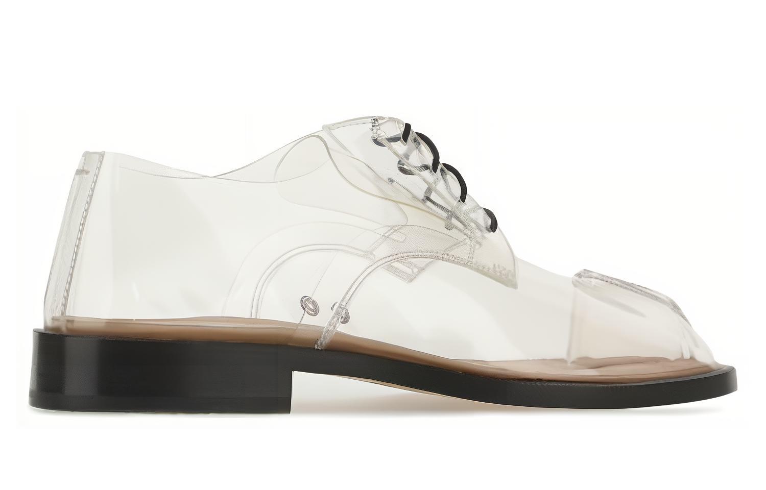 Shop Maison Margiela Tabi 分趾 耐磨防滑 低筒休閒皮鞋 白黑