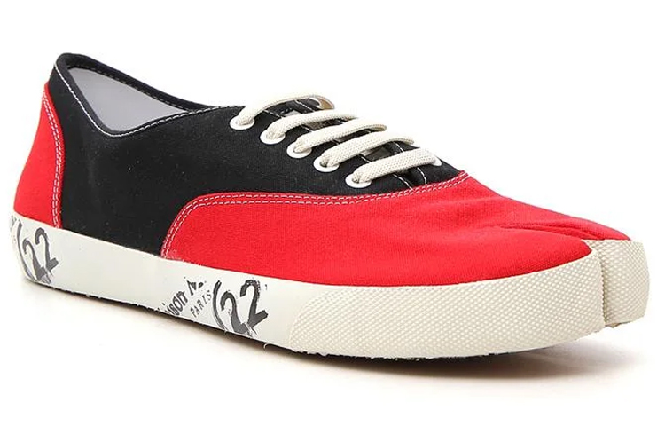 Lookbook Maison Margiela 梅森馬吉拉 Tabi 皮革 低幫系帶 時尚板鞋 男款 紅黑色