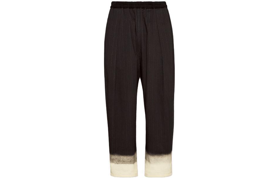 Maison Margiela Trompe L'oeil Pinstripe Relaxed Fit Trousers Black  Pants. S50KA0632M35006-001S