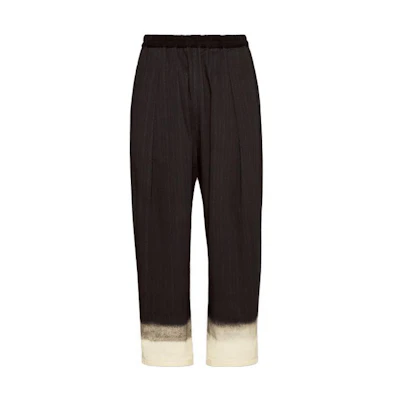 Maison Margiela Trompe L'oeil Pinstripe Relaxed Fit Trousers Black Pants. S50KA0632M35006-001S