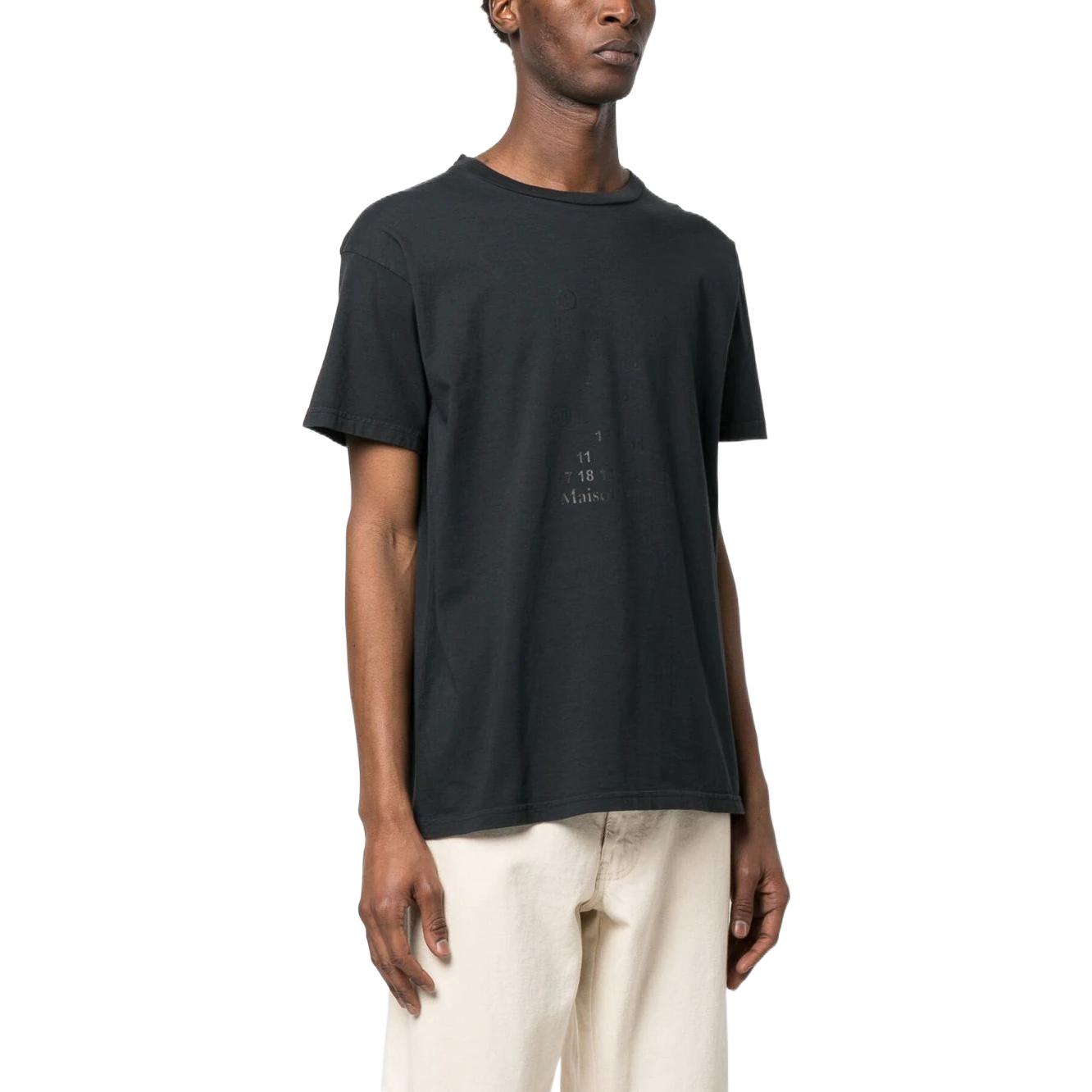 Details for Maison Margiela Unisex Kaos Hitam Desain Logo Grafis Lengan Pendek S51GC0522S20079861