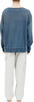 メゾンマルジェラ ユニセックス ブルー 刺繍ロゴ クルーネックスウェットシャツ S50GU0209S25570-469 Shop メゾンマルジェラ ユニセックス ブルー 刺繍ロゴ クルーネックスウェットシャツ S50GU0209S25570-469