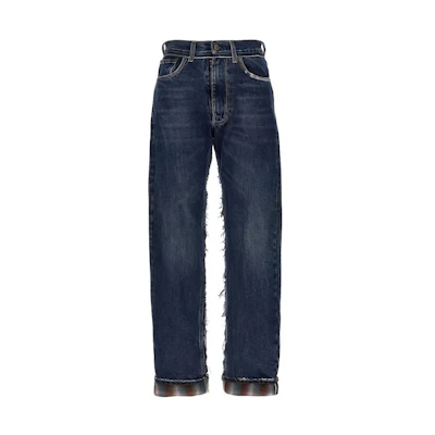 Maison Margiela Unisex Long Logo Washed Denim Pants Blue S67LA0031STZ092-962