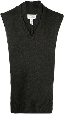 Maison Margiela Unisex Solid Ribbed V-Neck Vest Black SI1TH0001S18064695F Order Maison Margiela Unisex Solid Ribbed V-Neck Vest Black SI1TH0001S18064695F