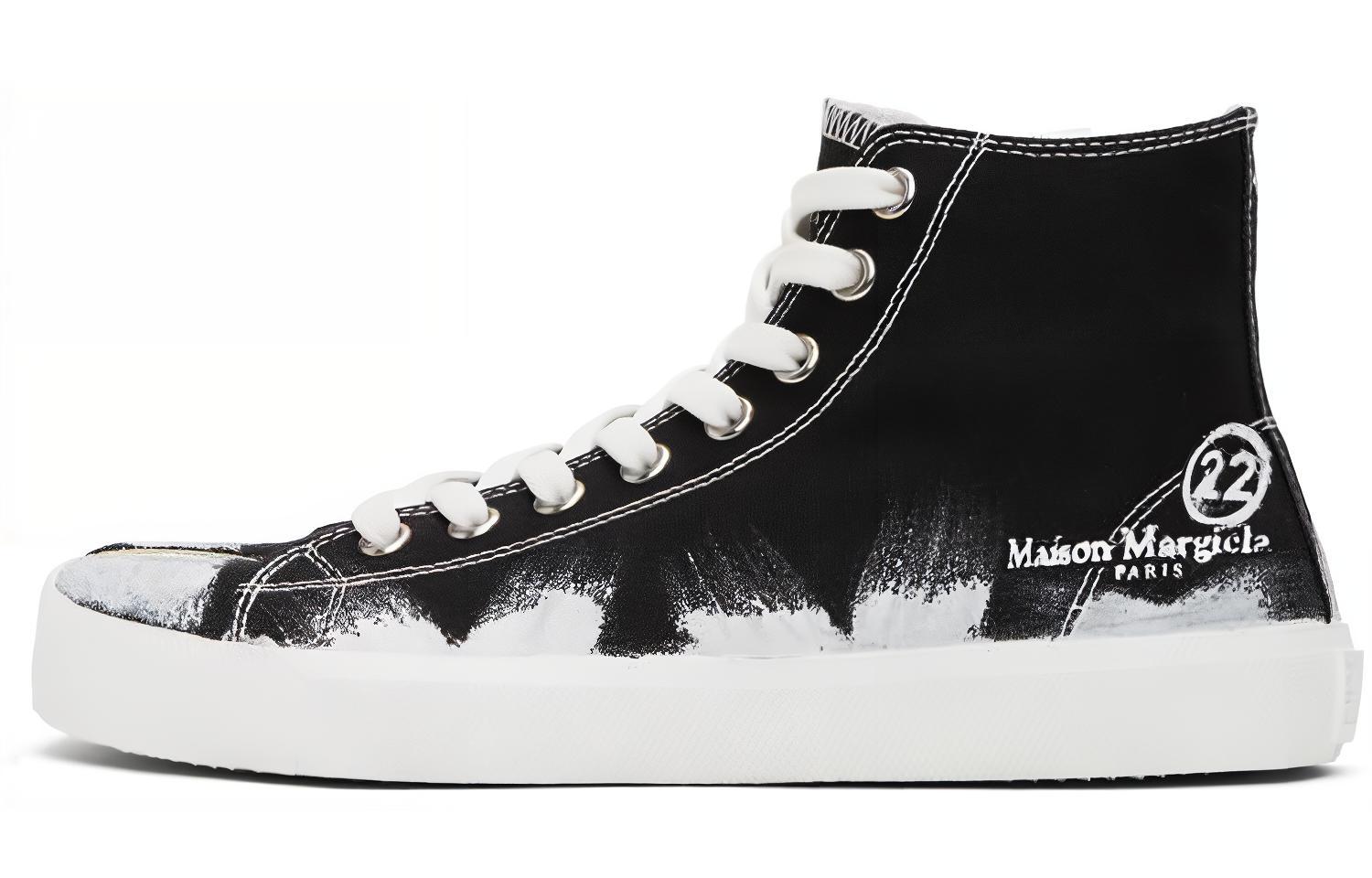 Maison Margiela Vandal Tabi Canvas High 'Black Paint Brush' S57WS0348-P3719-H8328