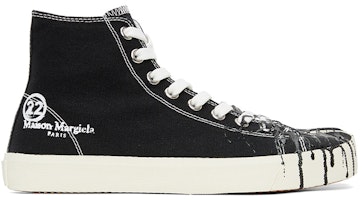 Maison Margiela Vandal Tabi Canvas Tinggi 'Black Spill' S57WS0348-P2347-T8013 Order Maison Margiela Vandal Tabi Canvas Tinggi 'Black Spill' S57WS0348-P2347-T8013