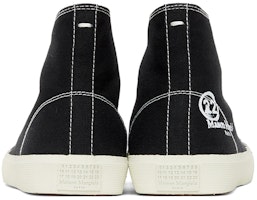 Maison Margiela Vandal Tabi Canvas Tinggi 'Black Spill' S57WS0348-P2347-T8013 Shop Maison Margiela Vandal Tabi Canvas Tinggi 'Black Spill' S57WS0348-P2347-T8013