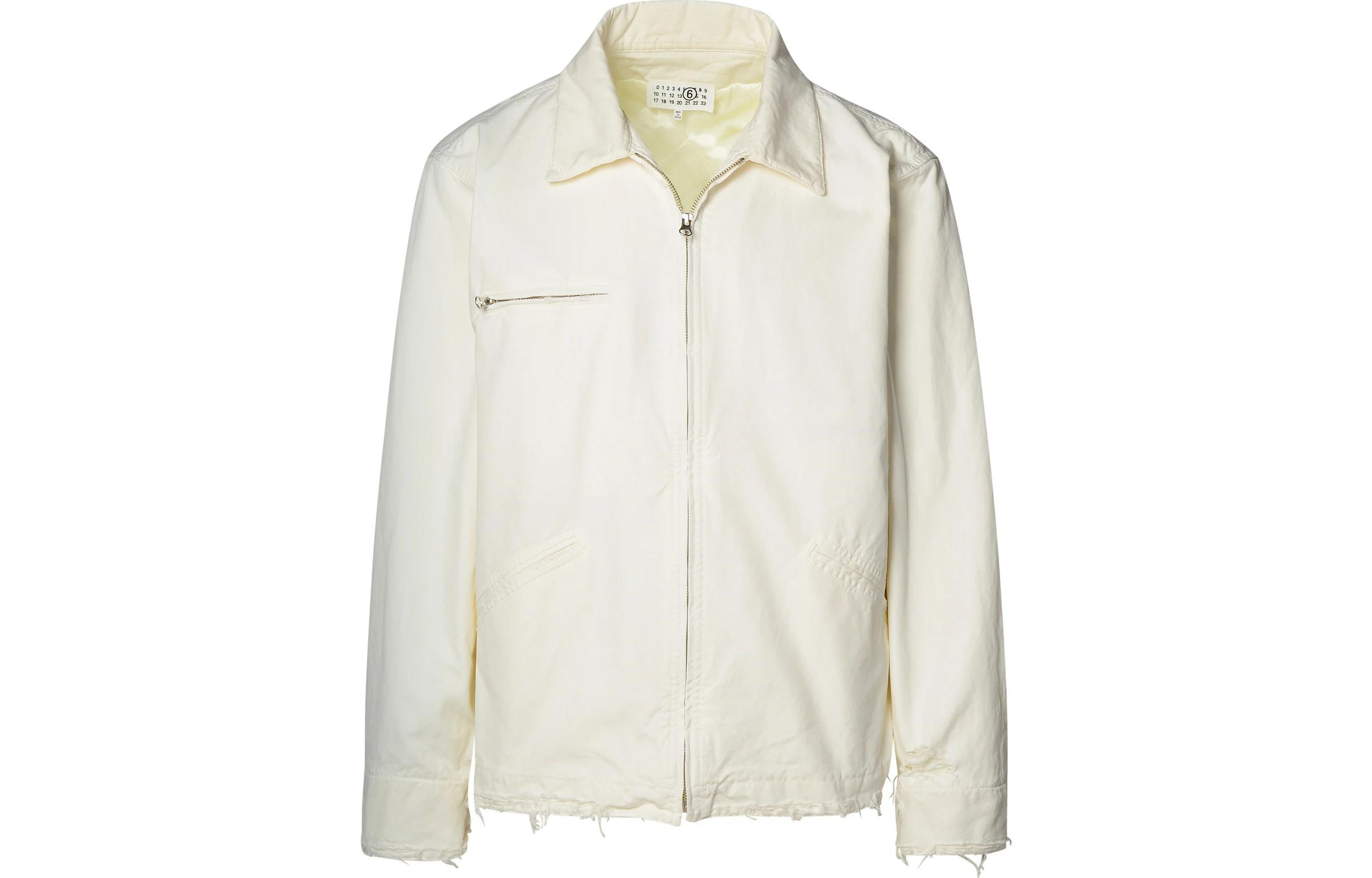 Maison Margiela White Solid Color Tailored Long Sleeve Jacket S50AM0460S49987-101