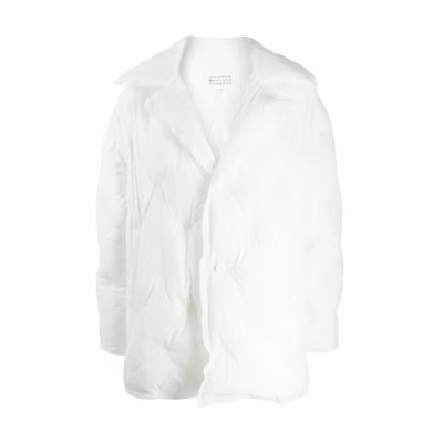 Maison Margiela White Zip-Up Jacket with Collar and Pockets S78548SH0AM0004102